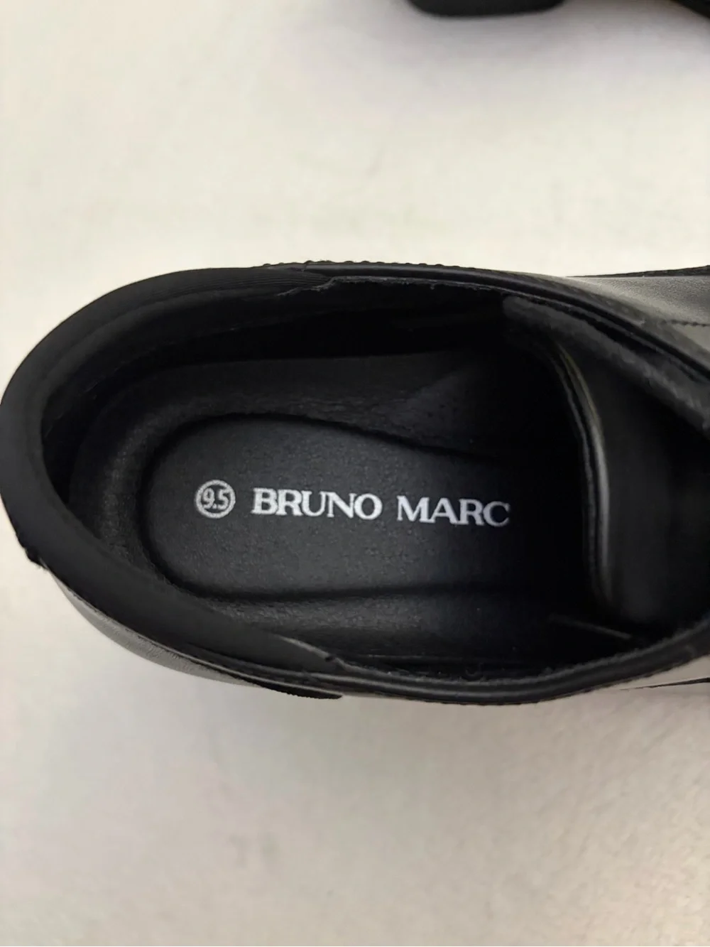 Bruno Marc Men's Black Leather Slip-On Dress Shoes Sz 9.5